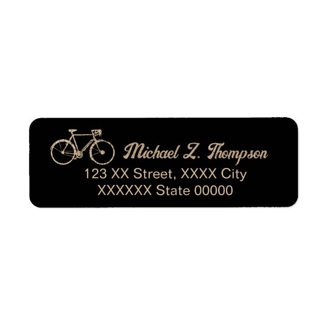 Etiqueta Simples ciclismo de bicicleta preto (Frente)