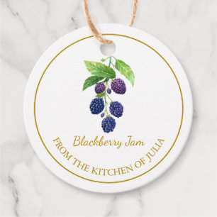 Etiqueta Simples de Amoras de Blackberry Branco