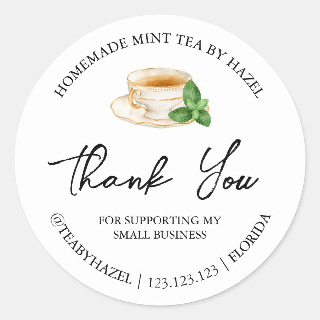 Etiqueta Simples De Casa De Mint (Frente)