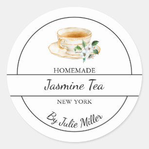 Etiqueta Simples de Chá Jasmine Homemade