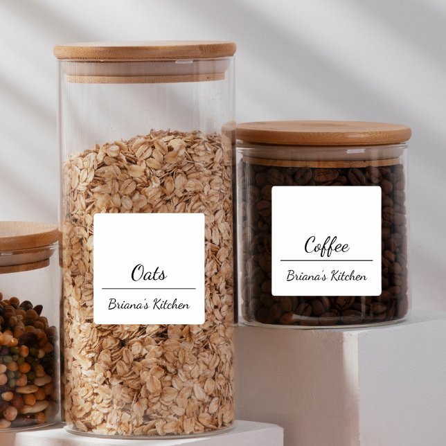 Etiqueta Simples de Cozinha Chic e Jar Pantry (Criador carregado)