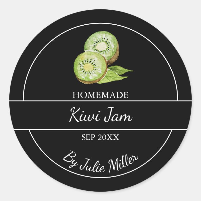 Etiqueta Simples de Emperramento de Kiwi em homena (Frente)