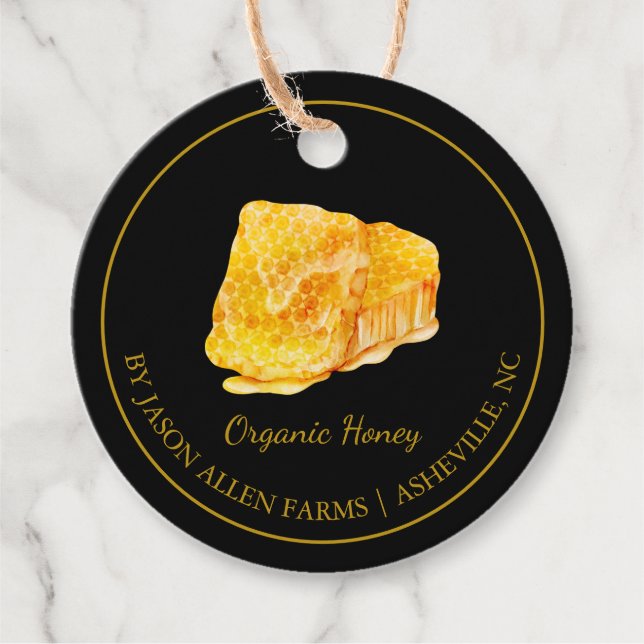 Etiqueta Simples de Mel Orgânico de Honeycomb (Frente)