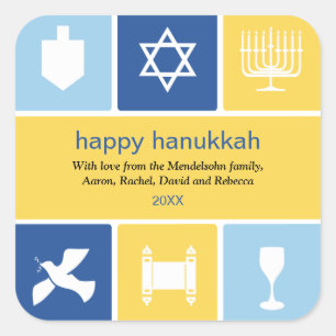 Etiqueta simples dos ícones de Hanukkah