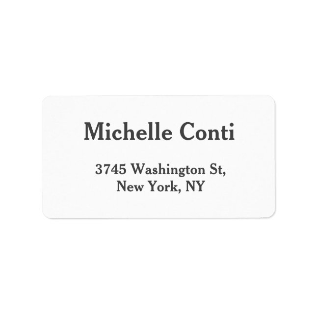 Etiqueta Simples e elegante moderno legível (Frente)