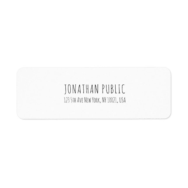 Etiqueta Simples e Moderno Planeamento Profissional Branco (Frente)