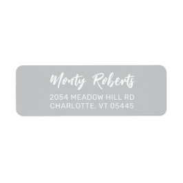 Etiqueta Simples Mão Moderna Escrito | Endereço de devoluçã