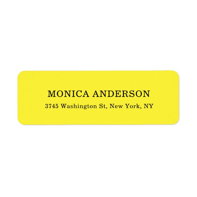 Etiqueta Simples Moderno Simples Profissional Amarelo (Frente)