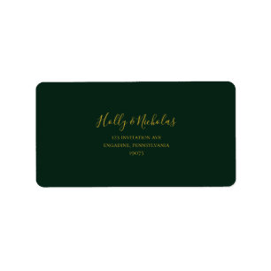Etiqueta Simples Natal Elegante Endereço RSVP Verde