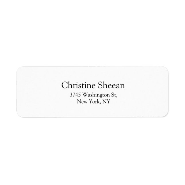 Etiqueta Simples preto e branco moderno (Frente)