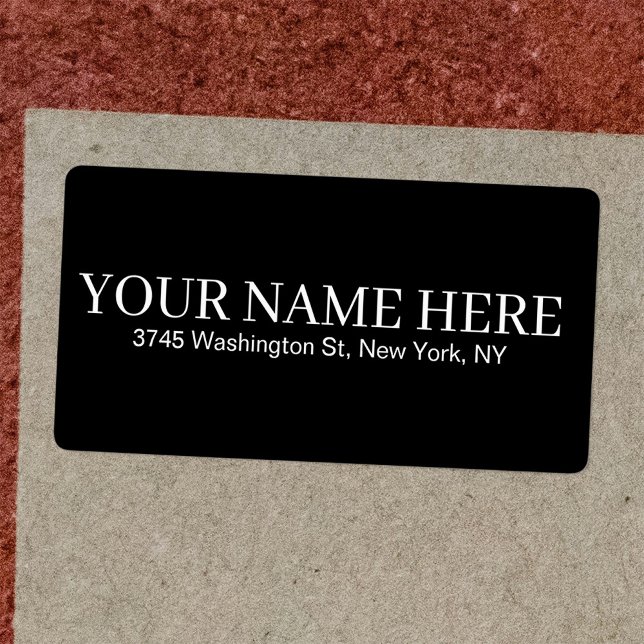 Etiqueta Simples Preto Personalizado Adicionar Seu Nome Ele (Criador carregado)