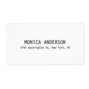 Etiqueta Simples profissional Branco Contemporâneo