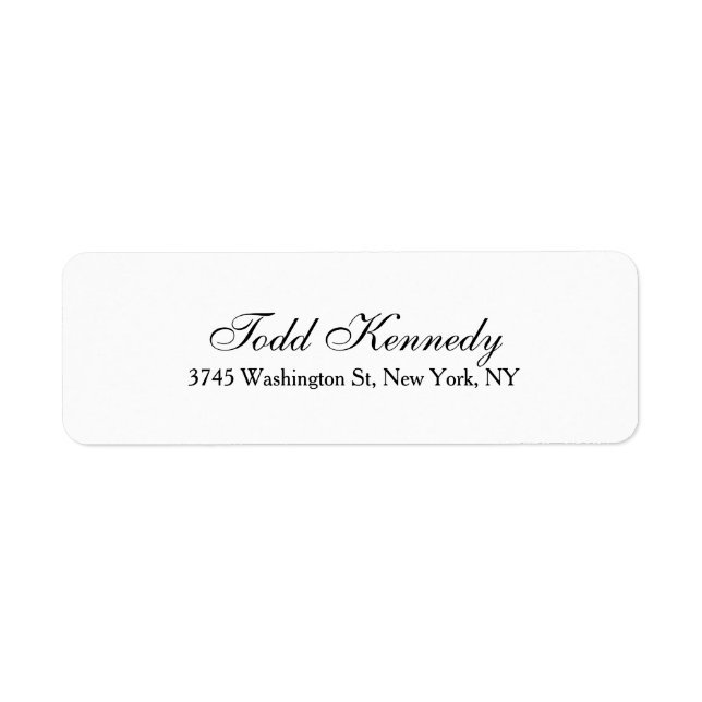 Etiqueta Simples Script Creative Plain White (Frente)