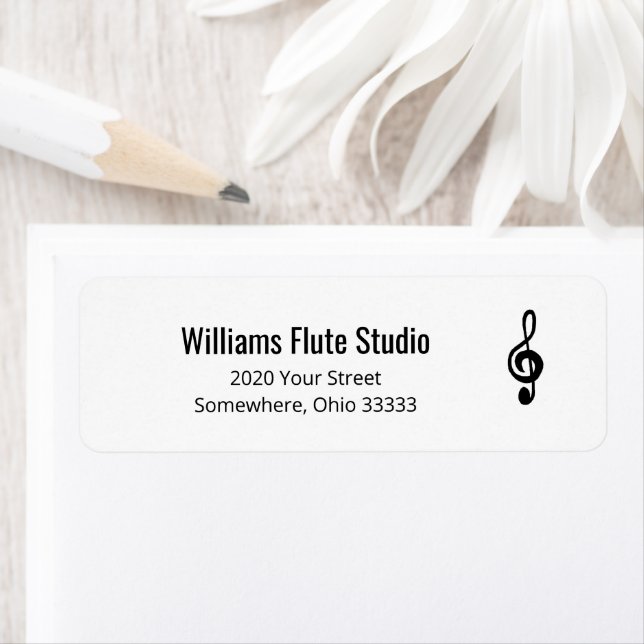 Etiqueta Simples Treble Clef Music Símbolo Endereço de Reto (Insitu)