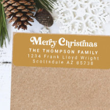 Simples Trendy Retro Green Christmas Return Endere