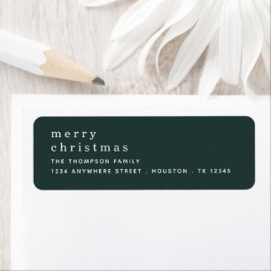Etiqueta Simples Verde Branco Feliz Alojamento de Natal