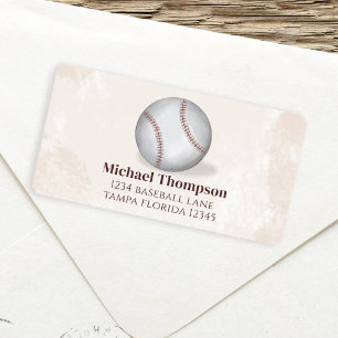 Etiqueta Simples Vintage Whimsical Baseball Minimalista