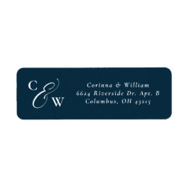 Etiqueta Sinais elegantes de casamento azul marinho clássic