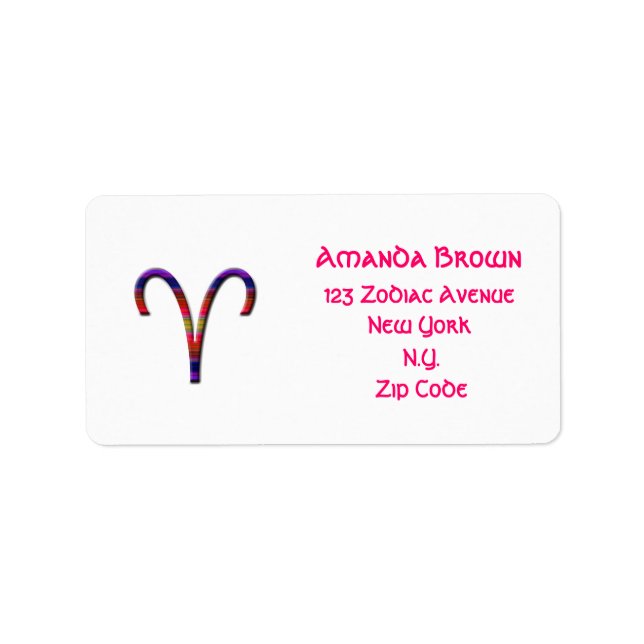 Etiqueta Sinal Aries-Zodiac (Frente)