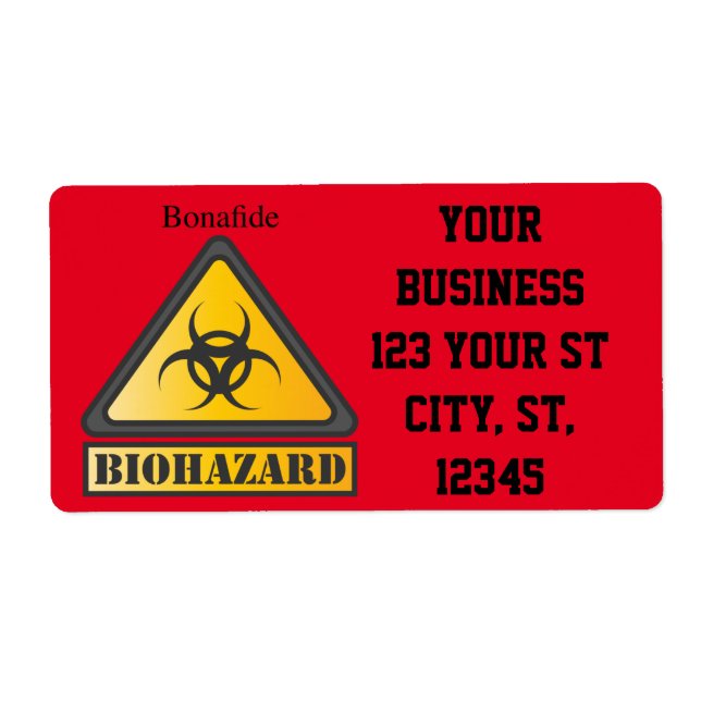 Etiqueta Sinal de perigo biológico engraçado Thunder_Cove (Frente)