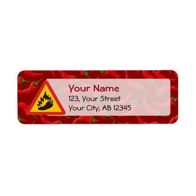 Etiqueta Sinal de perigo de pimenta quente (Frente)