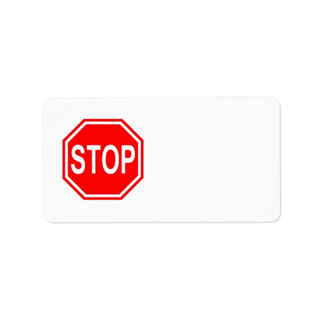 Etiqueta Sinal STOP Sinal Stop Símbolo Stop Ícone Vermelho  (Frente)