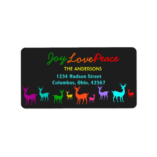 Etiqueta Siners de Natal Joy Love (Frente)