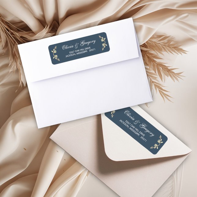 Etiqueta Sinfonia Floral de eterno no Casamento Azul (Criador carregado)