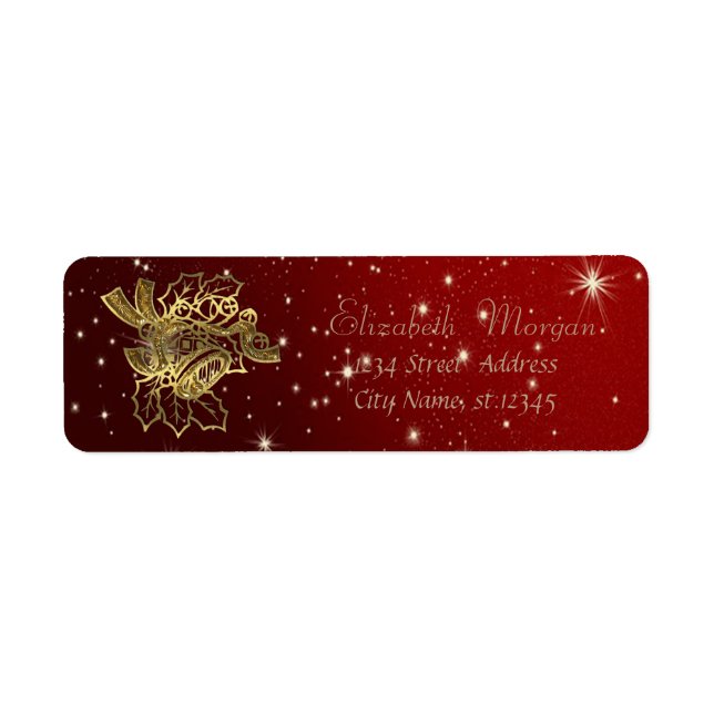 Etiqueta Sino de Natal Elegante e Sofisticado (Frente)
