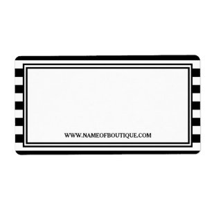 Etiqueta Site da Trendy Black White Stripes Hair Salon