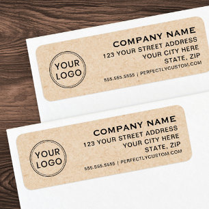 Etiqueta Site do logotipo telefone Kraft endereço para devo