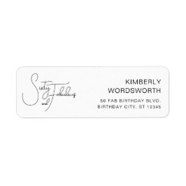 Etiqueta Sixty Fabulous 60th Birthday Party Return Address