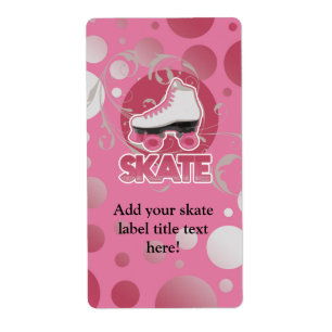 Etiqueta Skate de rolo cor-de-rosa do redemoinho da bolha,