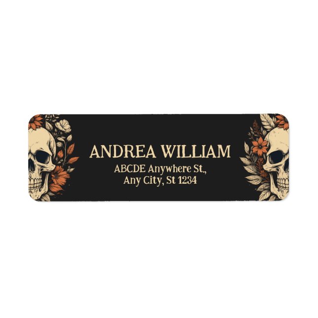 Etiqueta Skulhead Birthday Halloween (Frente)