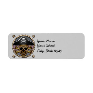 Etiqueta Skull Crossbones Nome personalizado Pirate