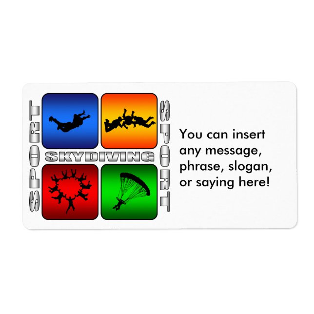 Etiqueta Skydiving Espetacular (Frente)