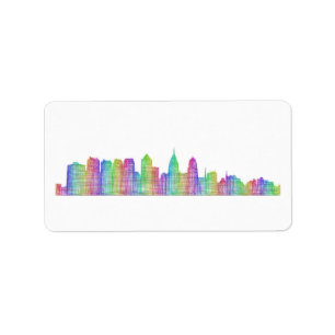 Etiqueta Skyline da cidade de Philadelphfia