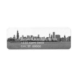 Etiqueta Skyline de Chicago Illinois