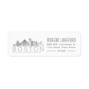 Etiqueta Skyline estilizado de Boston
