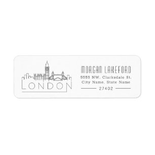 Etiqueta Skyline estilizado   de Londres