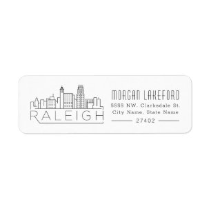 Etiqueta Skyline estilizado   de Raleigh