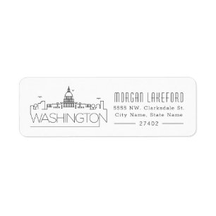 Etiqueta Skyline estilizado   do Washington DC
