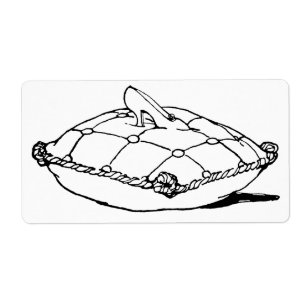 Etiqueta Slipper de vidro Cinderela e Travesseiro Rótulo gr