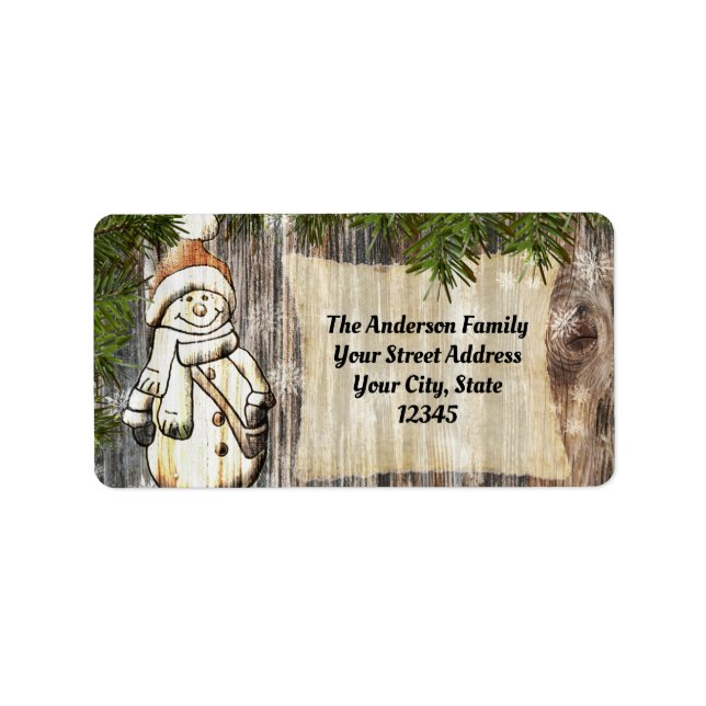 Etiqueta Smiling Snowman Christmas (Frente)