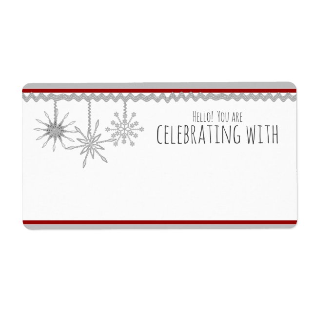 Etiqueta Snowflake Nome ID Crachá Stickers (Frente)