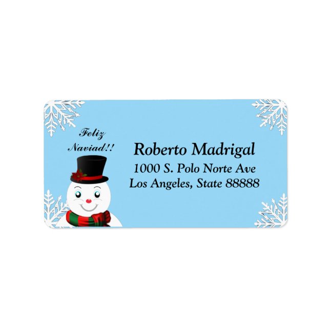 Etiqueta snowmam (Frente)