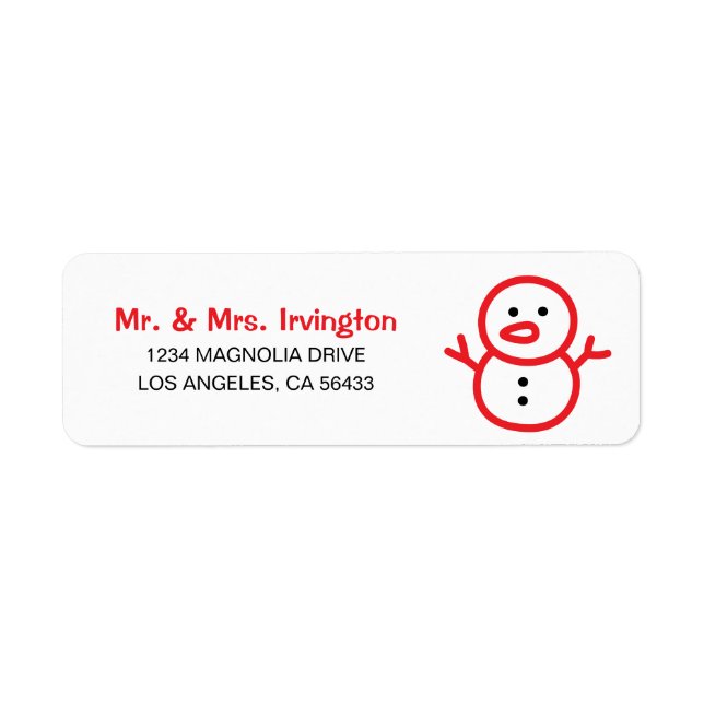 Etiqueta Snowman Address (Frente)