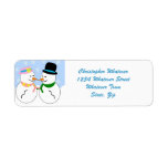 Etiqueta Snowman Christmas<br><div class="desc">Etiqueta de endereço de design de Natal. Este design de bonitão faz um presente de Natal excelente. Personalize com qualquer texto de sua escolha. Etiqueta design por Jubyjulie</div>