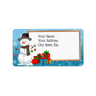 Etiqueta Snowman de Natal