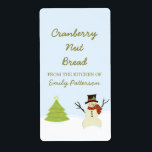 Etiqueta Snowman e Tree Christmas Baking Labings<br><div class="desc">Bonitinho e caprichoso, Snowman e Tree Christmas Baking Labels apresentam uma cena de inverno divertida com uma árvore de Natal decorada e um boneco de neve alegre. Estes rótulos divertidos são excelente para rotular todos os guloseimas de férias que você pretende dar este ano! Fácil de personalizar, basta adicionar o...</div>